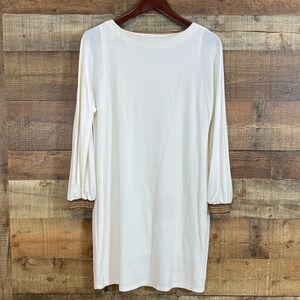 Trina Turk Tunic Dress Womens Size XS White Multicolor Striped Cuffs‎ 3/4 Sleeve